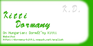 kitti dormany business card